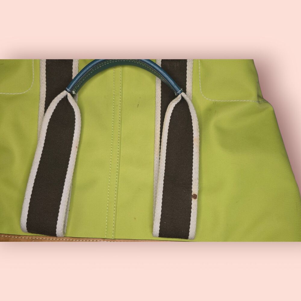 Coach Hampton Weekend Tote Lime Green Chartreuse Nylon Y2K Tote Bag C04K-6261 - Picture 8 of 8
